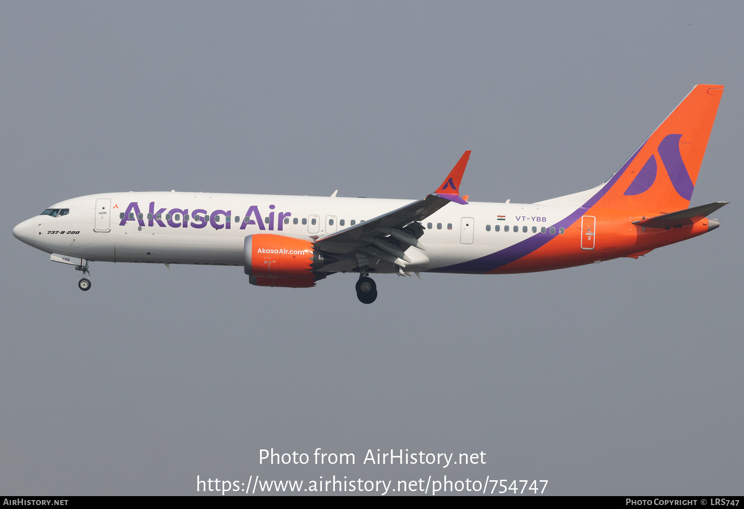 Aircraft Photo of VT-YBB | Boeing 737-8200 Max 200 | Akasa Air | AirHistory.net #754747