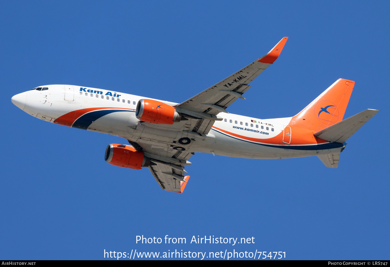 Aircraft Photo of YA-KML | Boeing 737-3H4 | Kam Air | AirHistory.net #754751