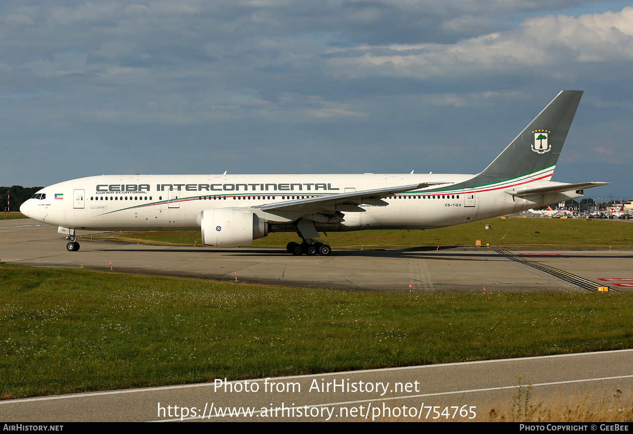 Aircraft Photo of CS-TQX | Boeing 777-2FB/LR | Ceiba Intercontinental | AirHistory.net #754765