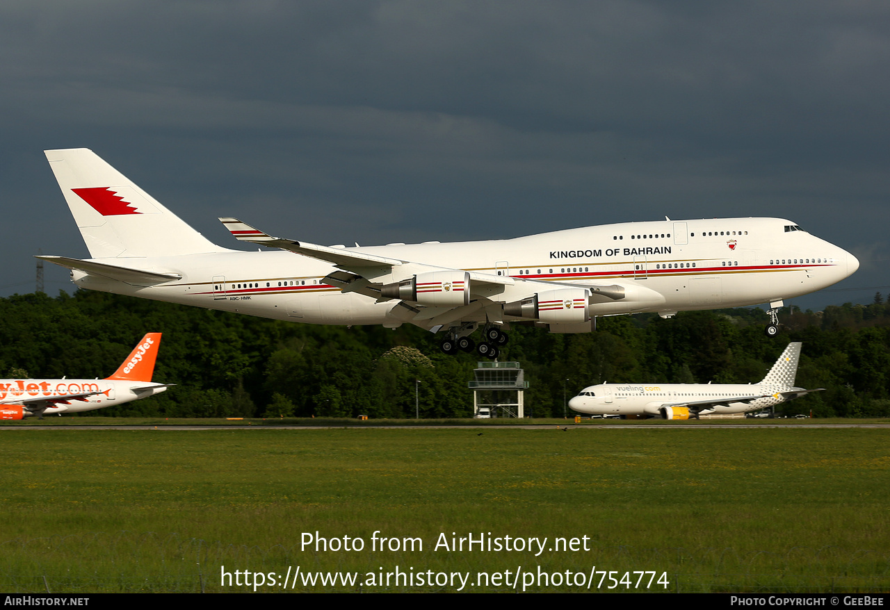 Aircraft Photo of A9C-HMK | Boeing 747-4P8 | Bahrain Royal Flight | AirHistory.net #754774