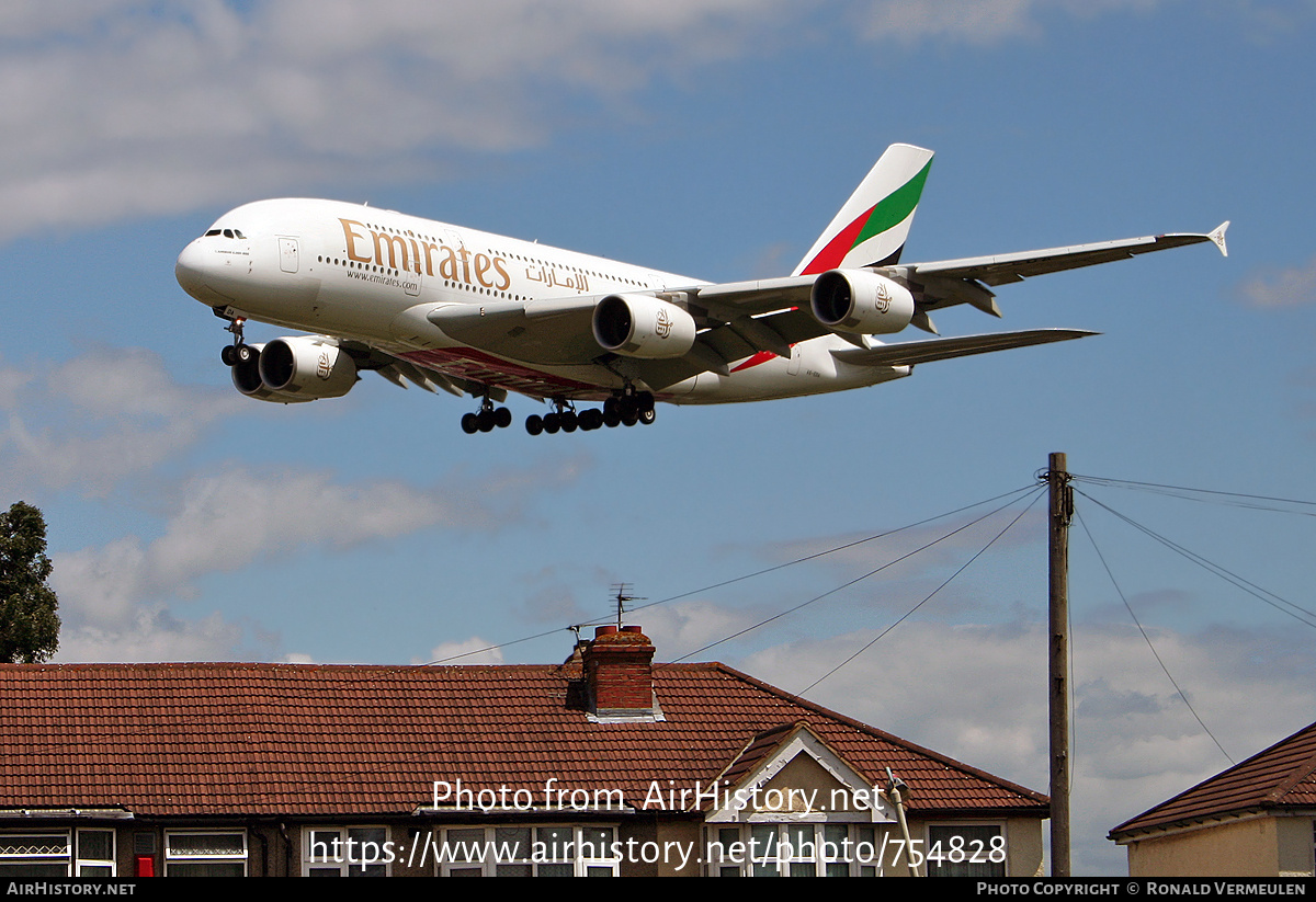 Aircraft Photo of A6-EDA | Airbus A380-861 | Emirates | AirHistory.net #754828