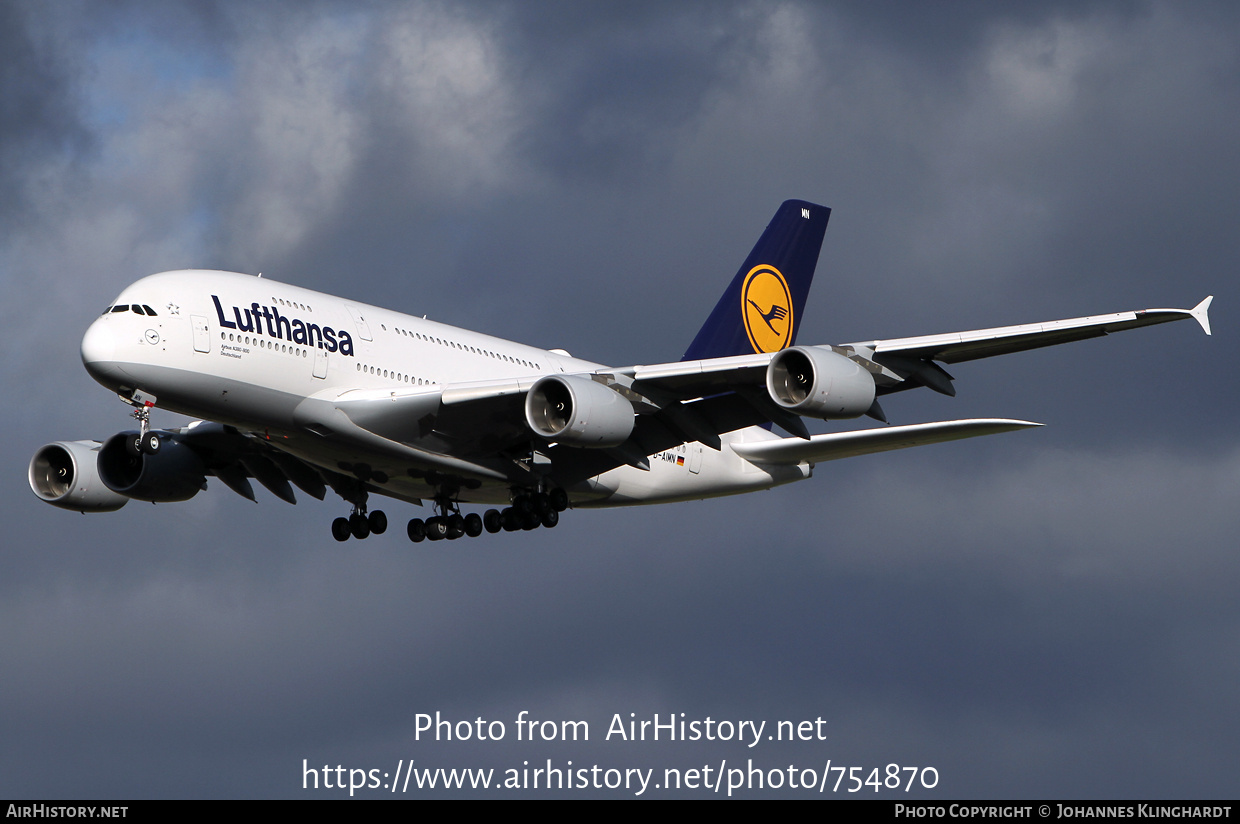 Aircraft Photo of D-AIMN | Airbus A380-841 | Lufthansa | AirHistory.net #754870