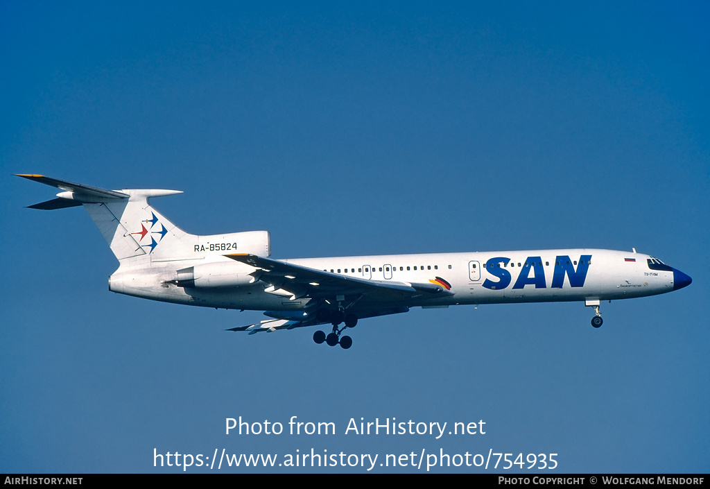 Aircraft Photo of RA-85824 | Tupolev Tu-154M | SAN Air Company | AirHistory.net #754935