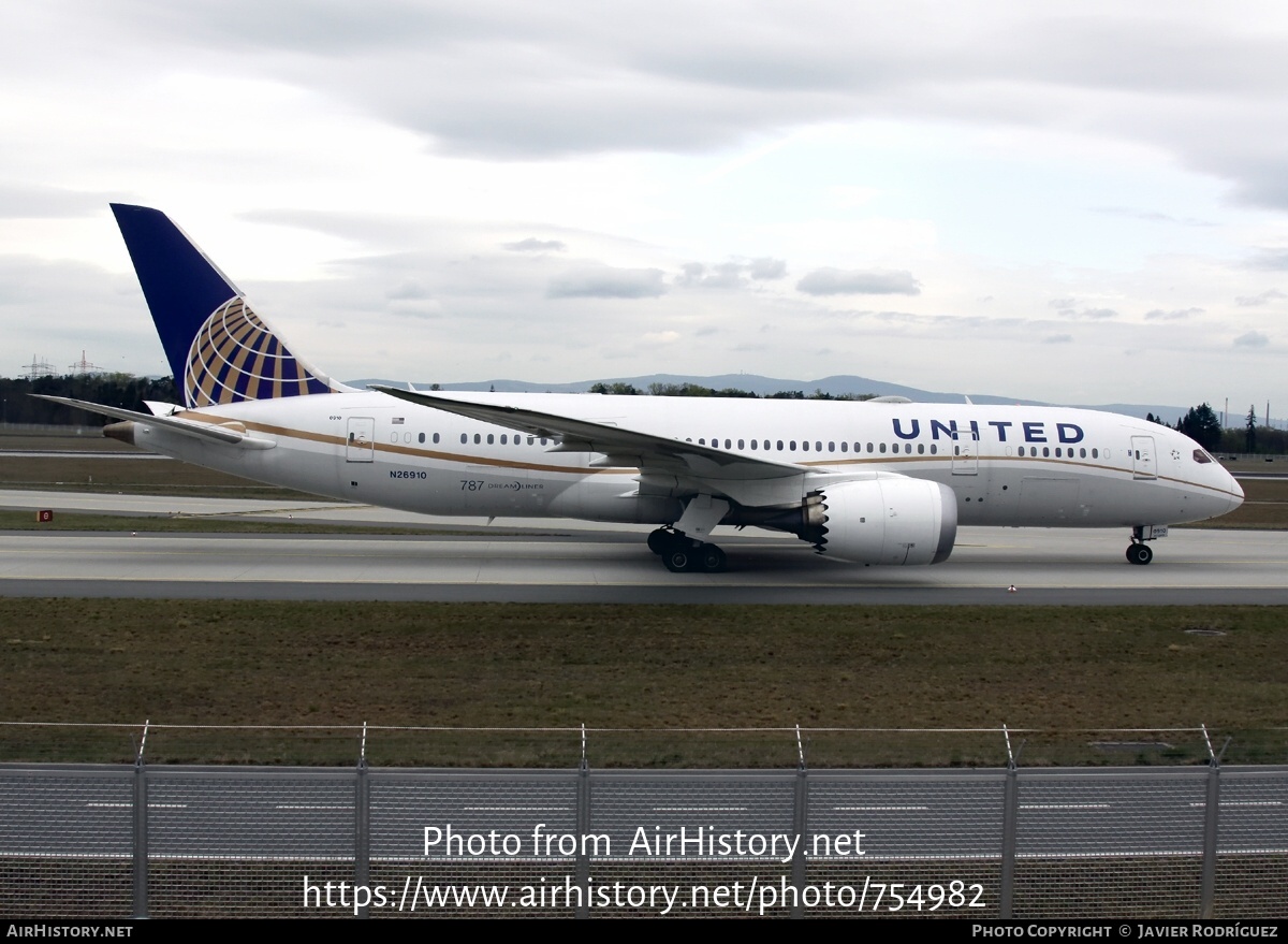 Aircraft Photo of N26910 | Boeing 787-8 Dreamliner | United Airlines | AirHistory.net #754982