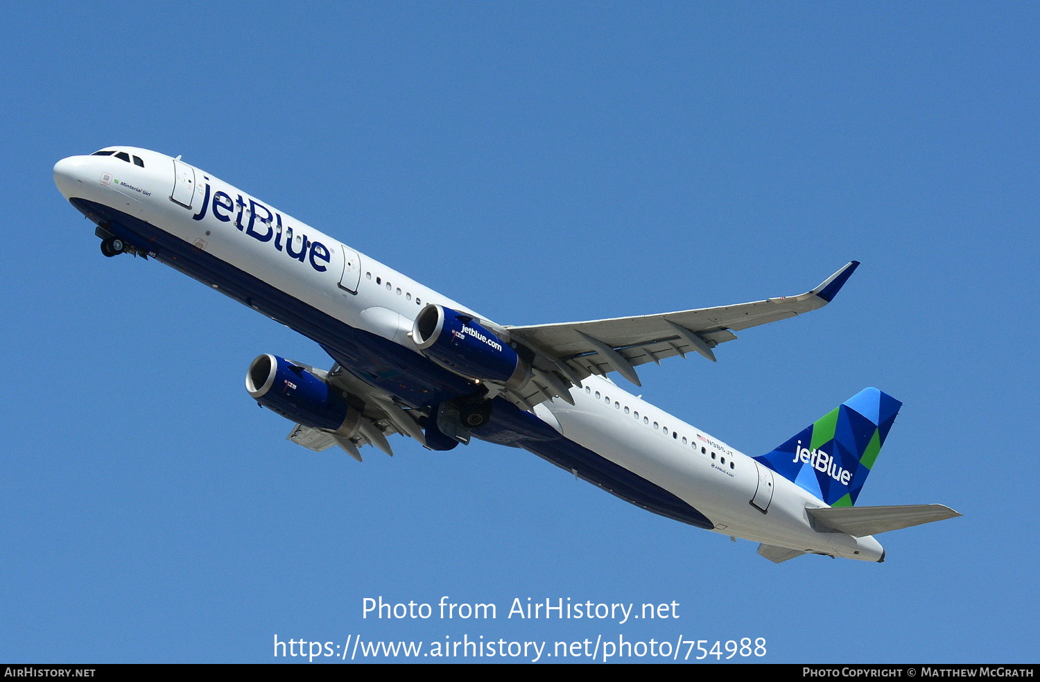 Aircraft Photo of N985JT | Airbus A321-231 | JetBlue Airways | AirHistory.net #754988