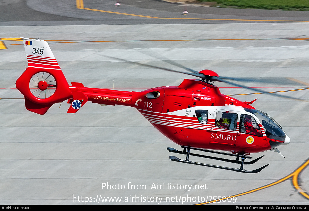 Aircraft Photo of 345 | Eurocopter EC-135T-2+ | Romania - SMURD | AirHistory.net #755009