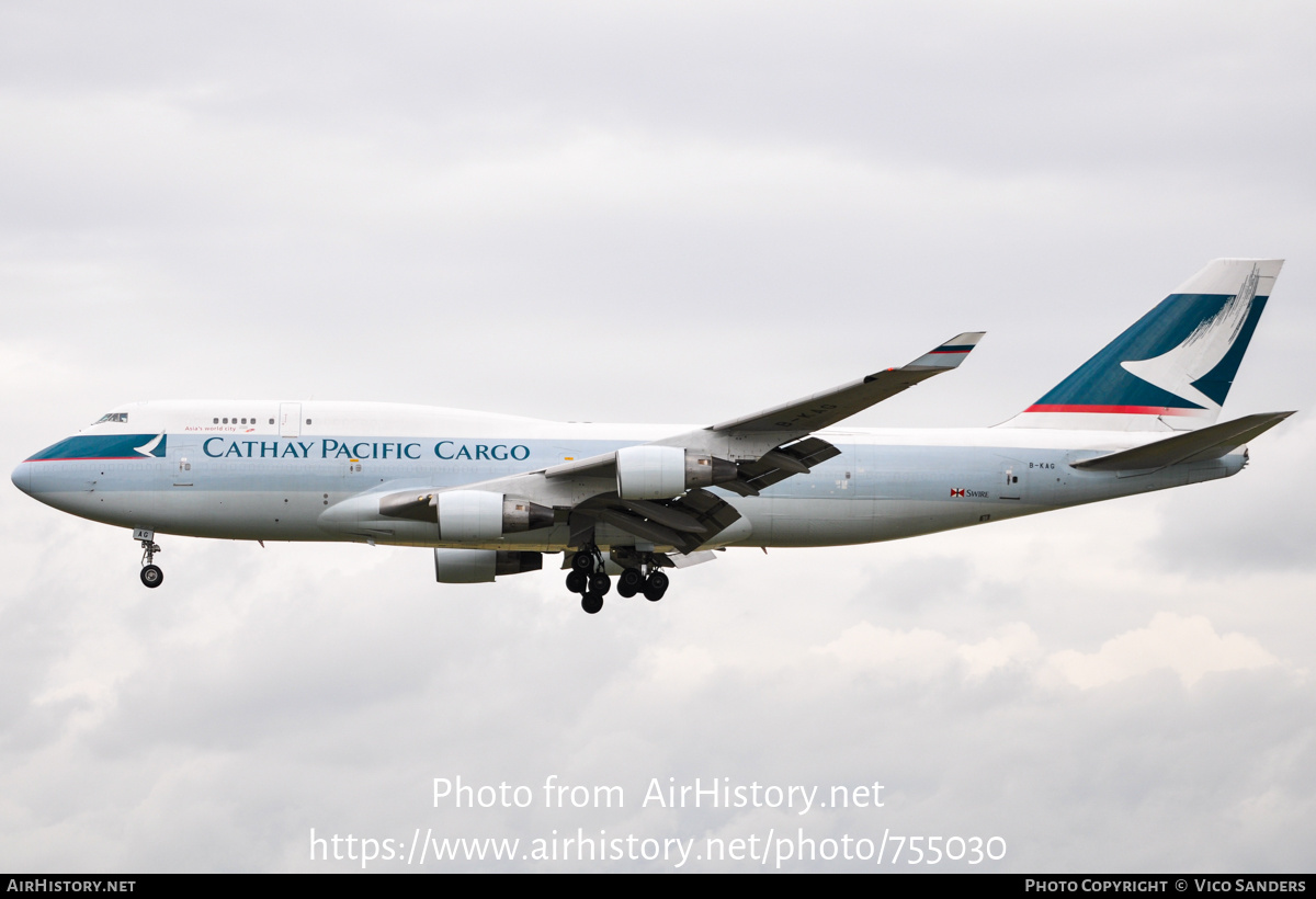 Aircraft Photo of B-KAG | Boeing 747-412(BCF) | Cathay Pacific Airways Cargo | AirHistory.net #755030