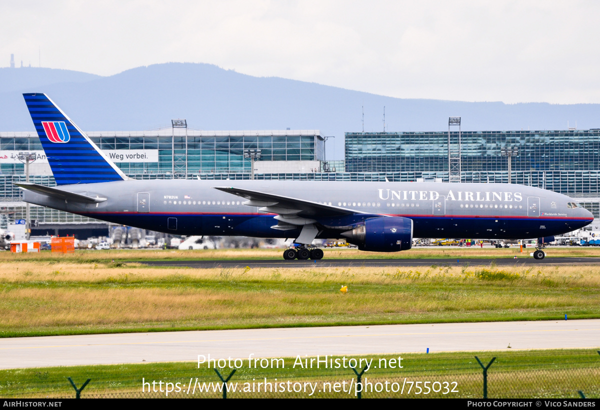 Aircraft Photo of N782UA | Boeing 777-222/ER | United Airlines | AirHistory.net #755032