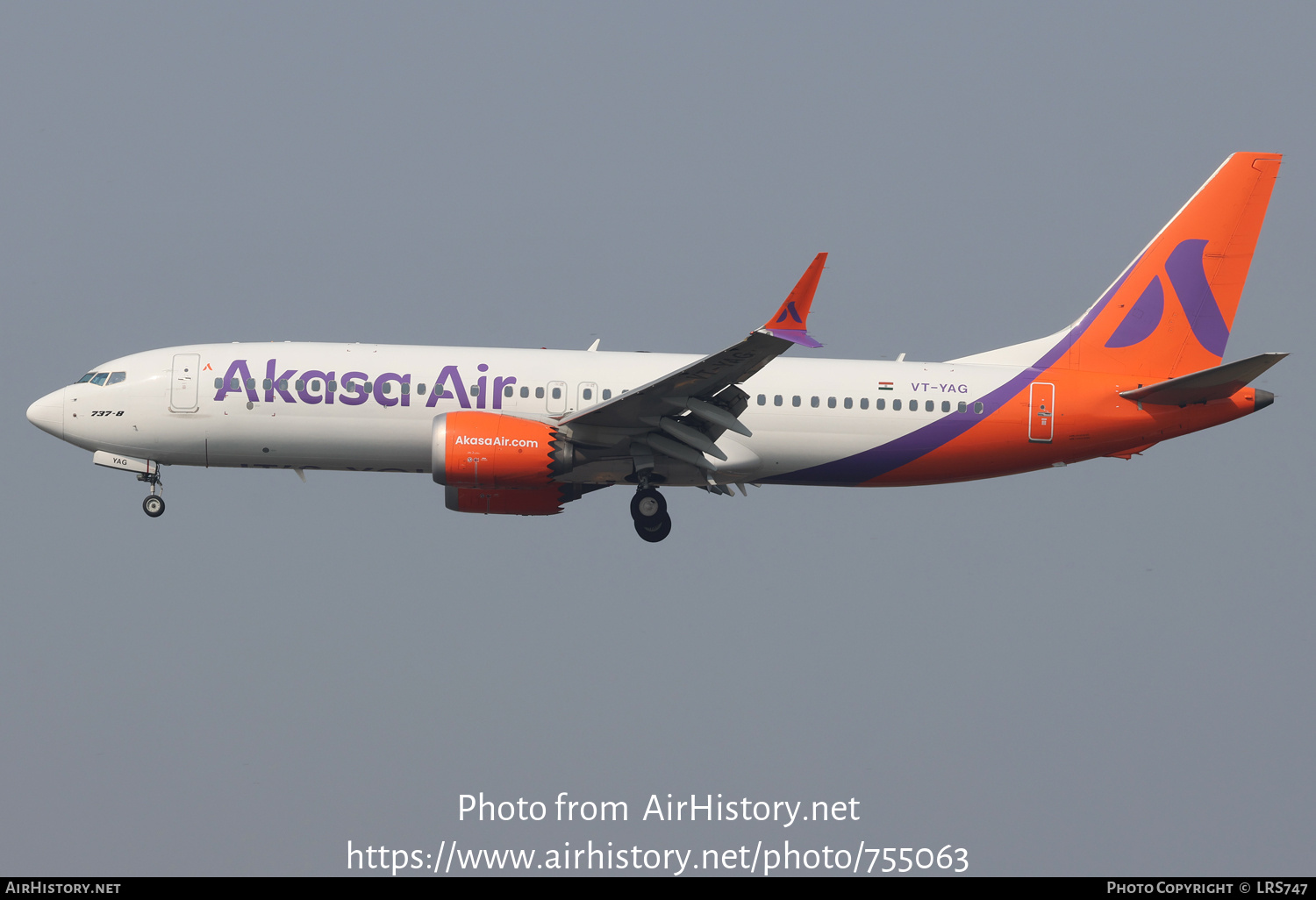 Aircraft Photo of VT-YAG | Boeing 737-8 Max 8 | Akasa Air | AirHistory.net #755063