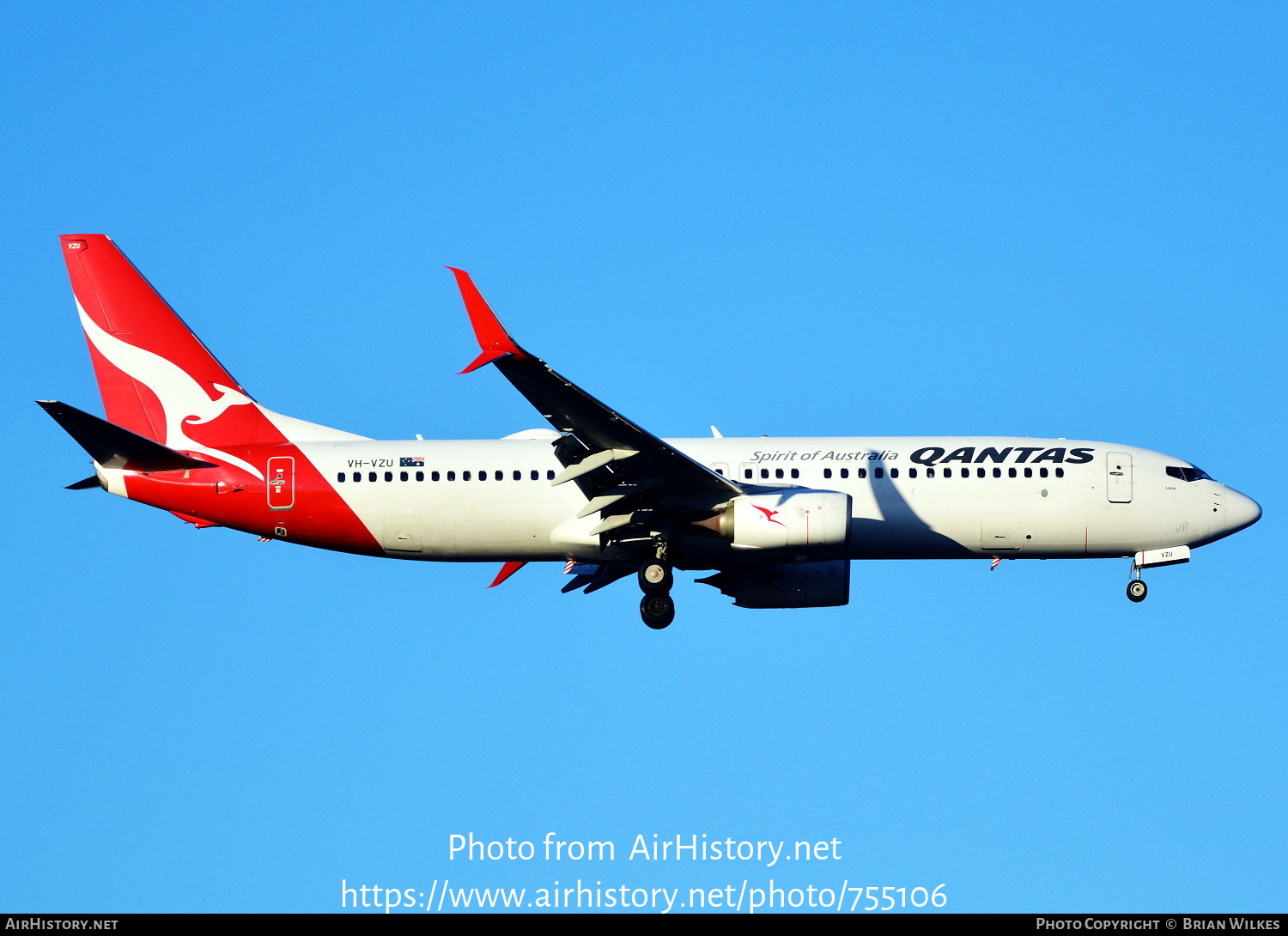 Aircraft Photo of VH-VZU | Boeing 737-838 | Qantas | AirHistory.net #755106