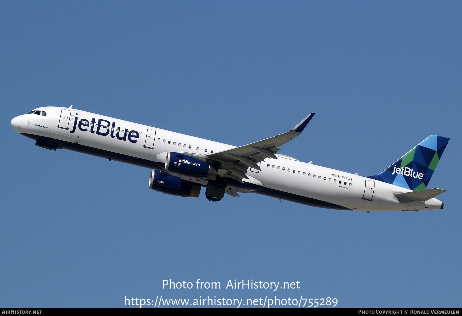 Aircraft Photo of N976JT | Airbus A321-231 | JetBlue Airways | AirHistory.net #755289