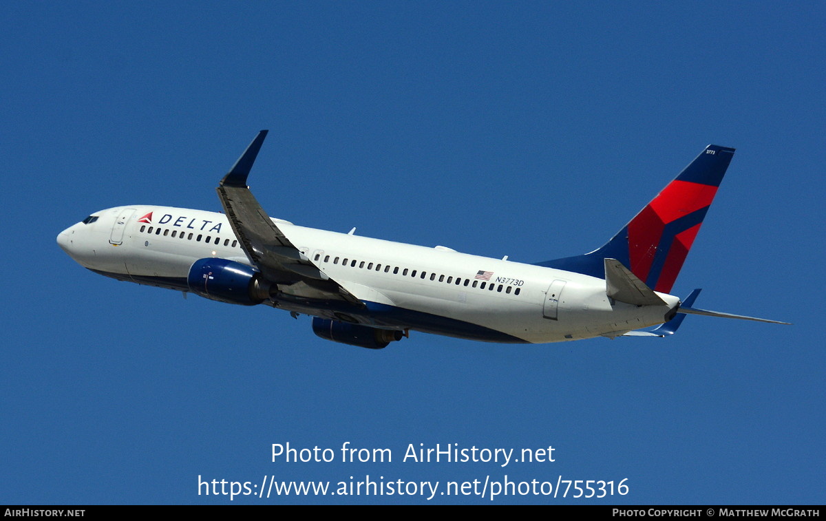 Aircraft Photo of N3773D | Boeing 737-832 | Delta Air Lines | AirHistory.net #755316