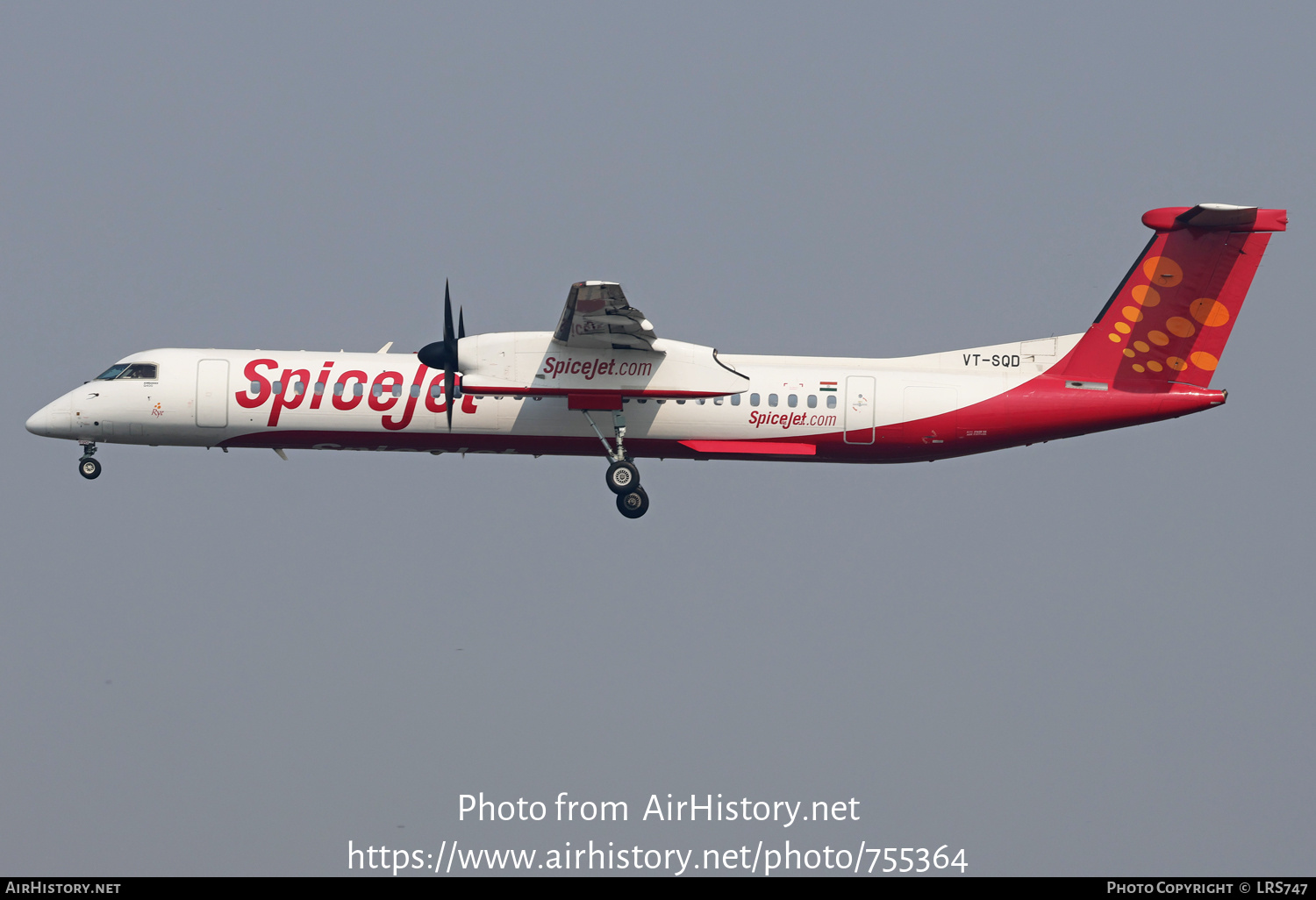 Aircraft Photo of VT-SQD | Bombardier DHC-8-402 Dash 8 | SpiceJet | AirHistory.net #755364