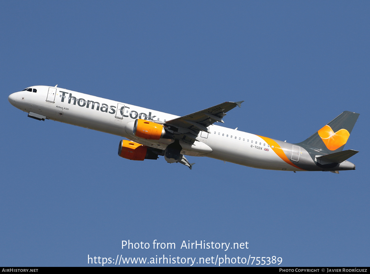 Aircraft Photo of G-TCDX | Airbus A321-211 | Thomas Cook Airlines | AirHistory.net #755389