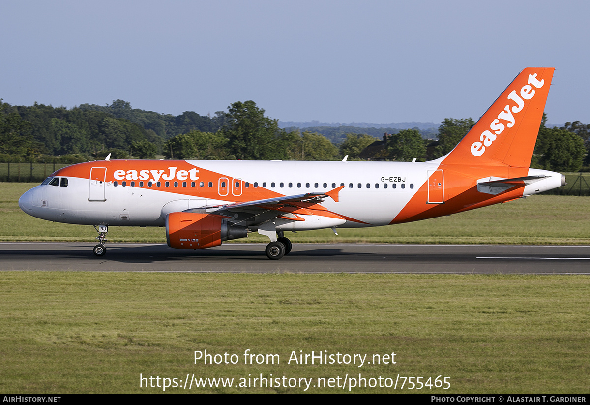 Aircraft Photo of G-EZBJ | Airbus A319-111 | EasyJet | AirHistory.net #755465