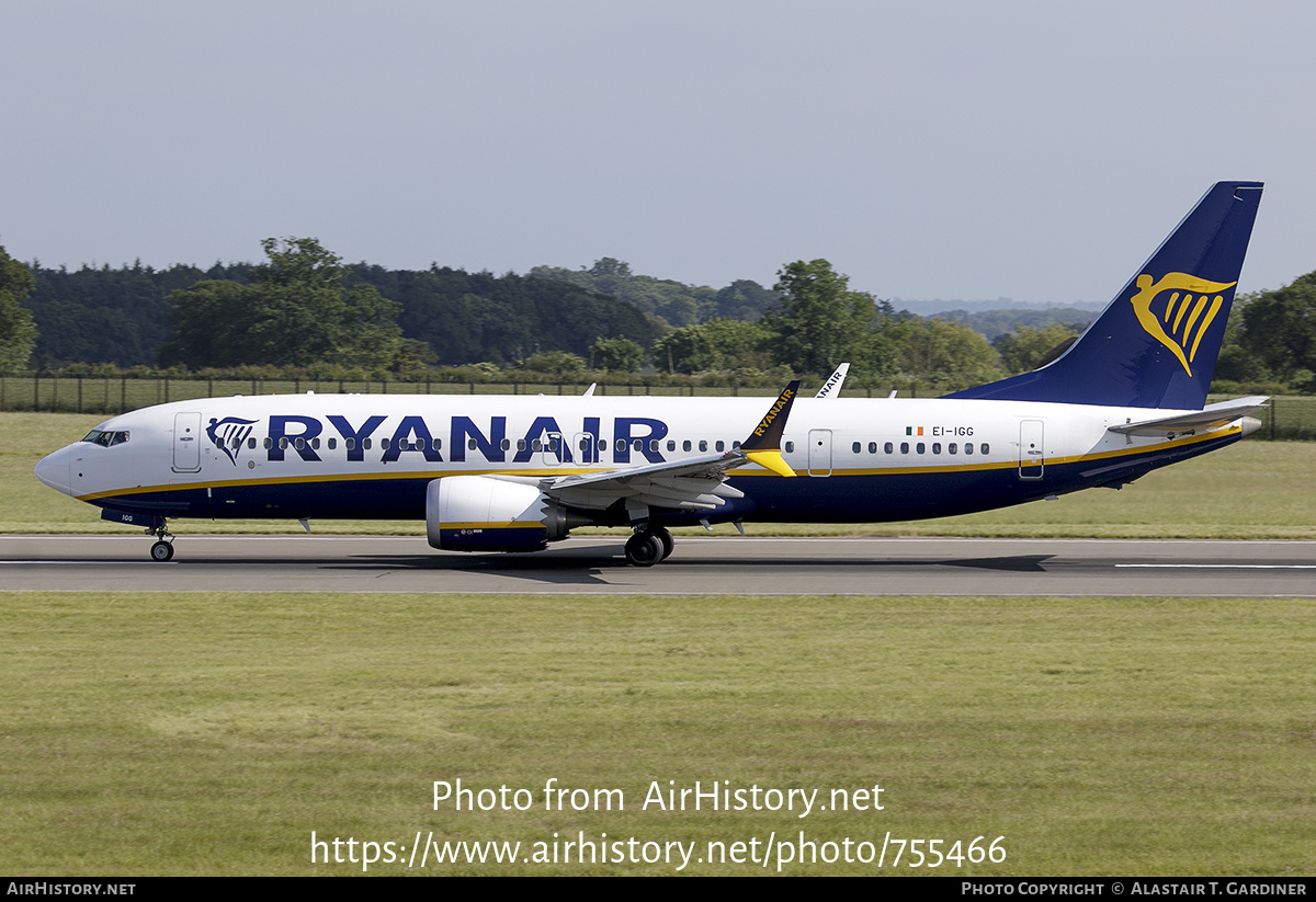 Aircraft Photo of EI-IGG | Boeing 737-8200 Max 200 | Ryanair | AirHistory.net #755466