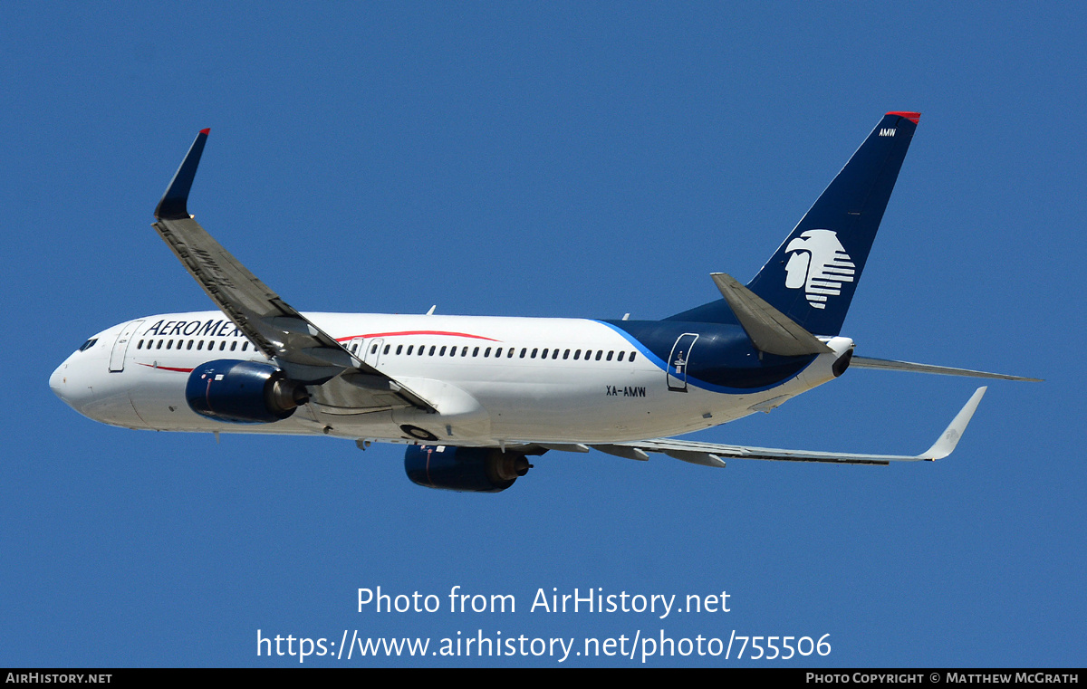 Aircraft Photo of XA-AMW | Boeing 737-8FZ | AeroMéxico | AirHistory.net #755506