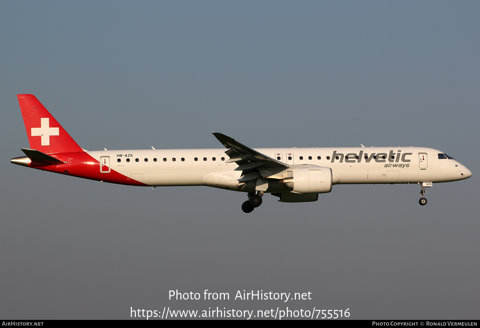 Aircraft Photo of HB-AZK | Embraer 195-E2 (ERJ-190-400) | Helvetic Airways | AirHistory.net #755516