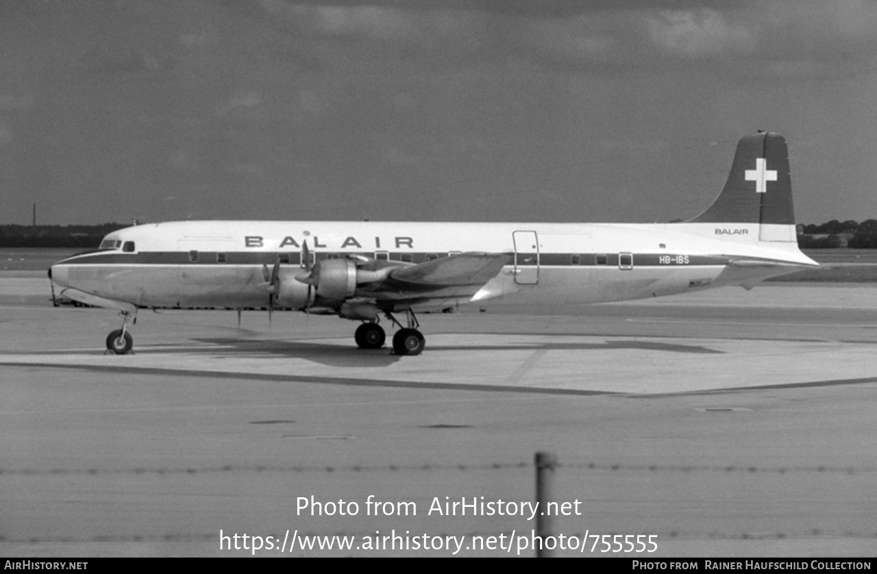 Aircraft Photo of HB-IBS | Douglas DC-6A | Balair | AirHistory.net #755555