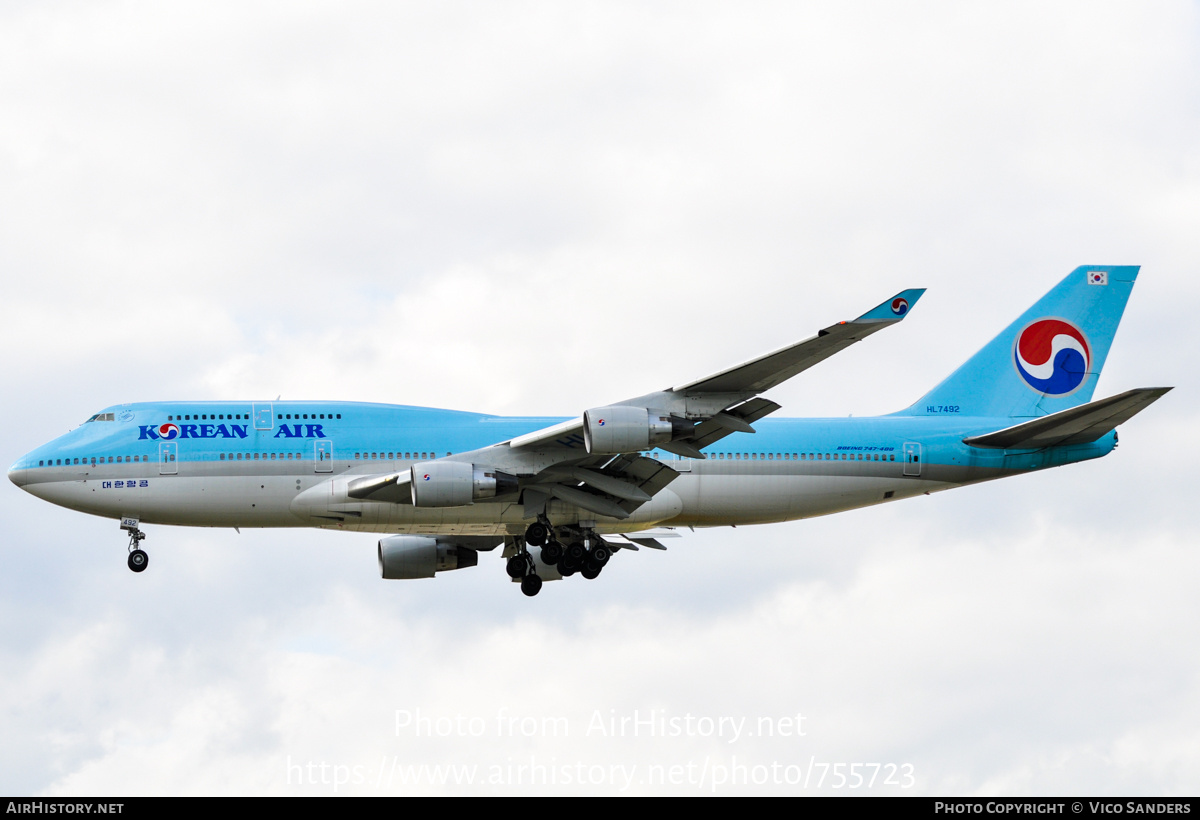 Aircraft Photo of HL7492 | Boeing 747-4B5 | Korean Air | AirHistory.net #755723