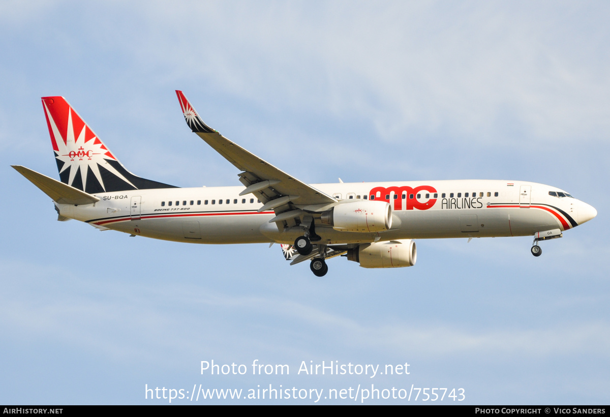 Aircraft Photo of SU-BQA | Boeing 737-86N | AMC Airlines | AirHistory.net #755743