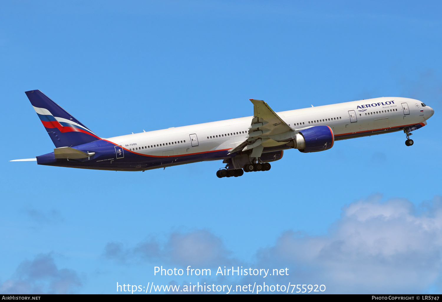 Aircraft Photo of RA-73150 | Boeing 777-3M0/ER | Aeroflot | AirHistory.net #755920