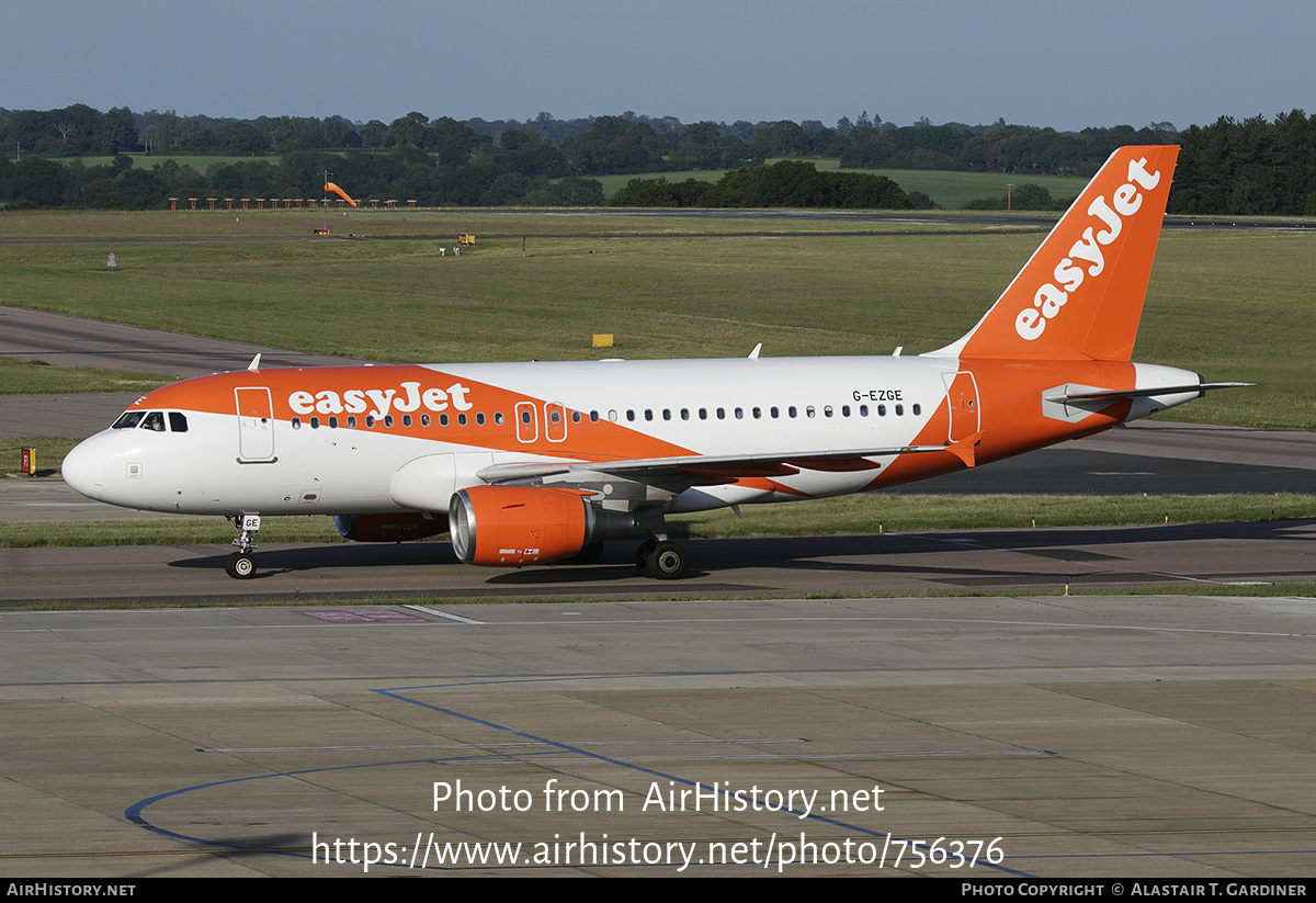 Aircraft Photo of G-EZGE | Airbus A319-111 | EasyJet | AirHistory.net #756376