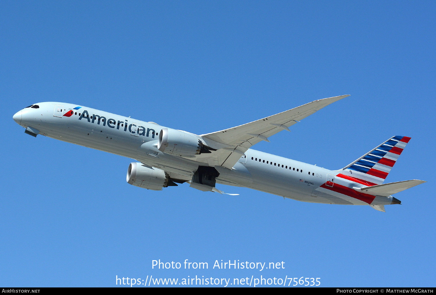 Aircraft Photo of N820AL | Boeing 787-9 Dreamliner | American Airlines | AirHistory.net #756535