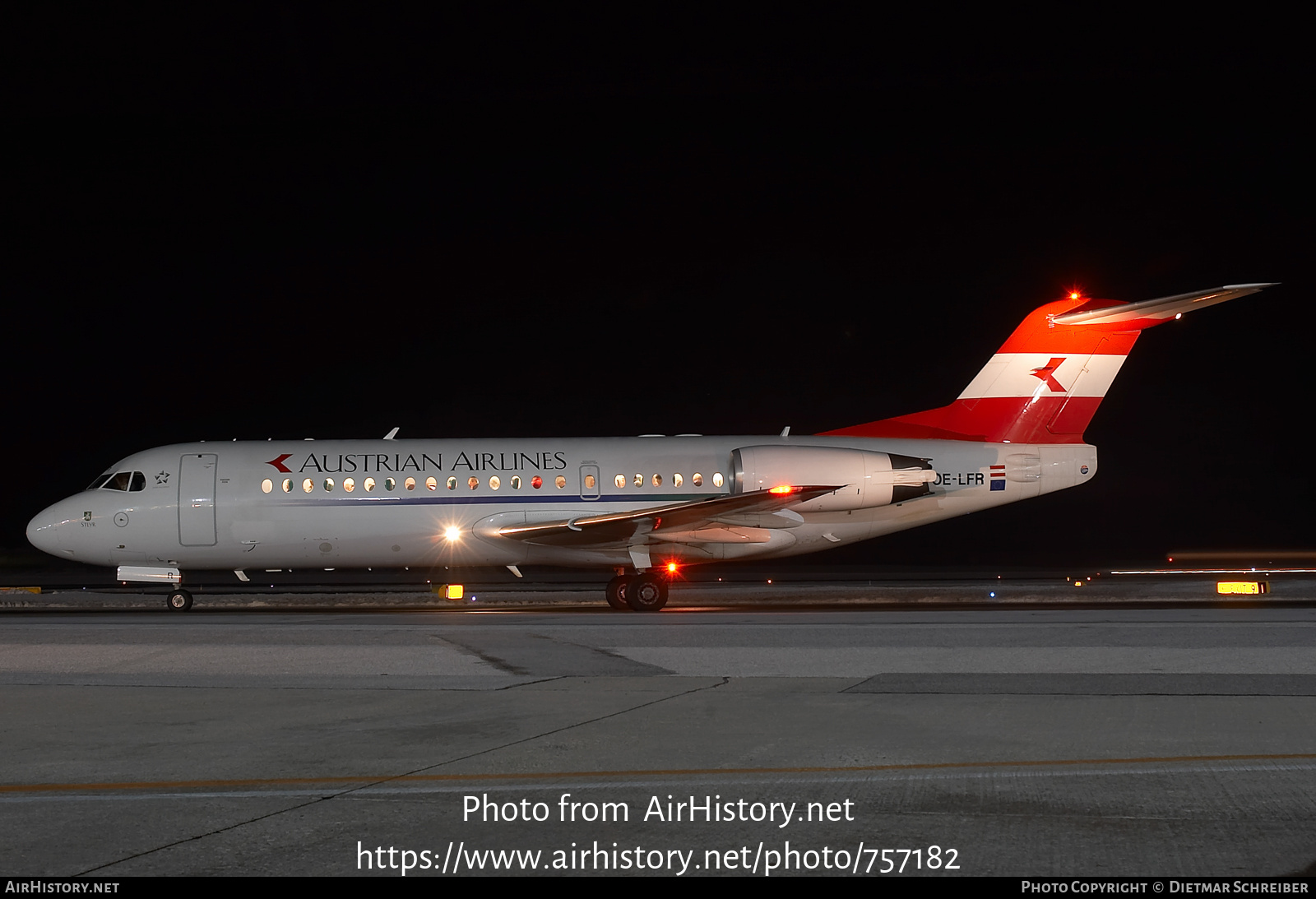 Aircraft Photo of OE-LFR | Fokker 70 (F28-0070) | Austrian Airlines | AirHistory.net #757182