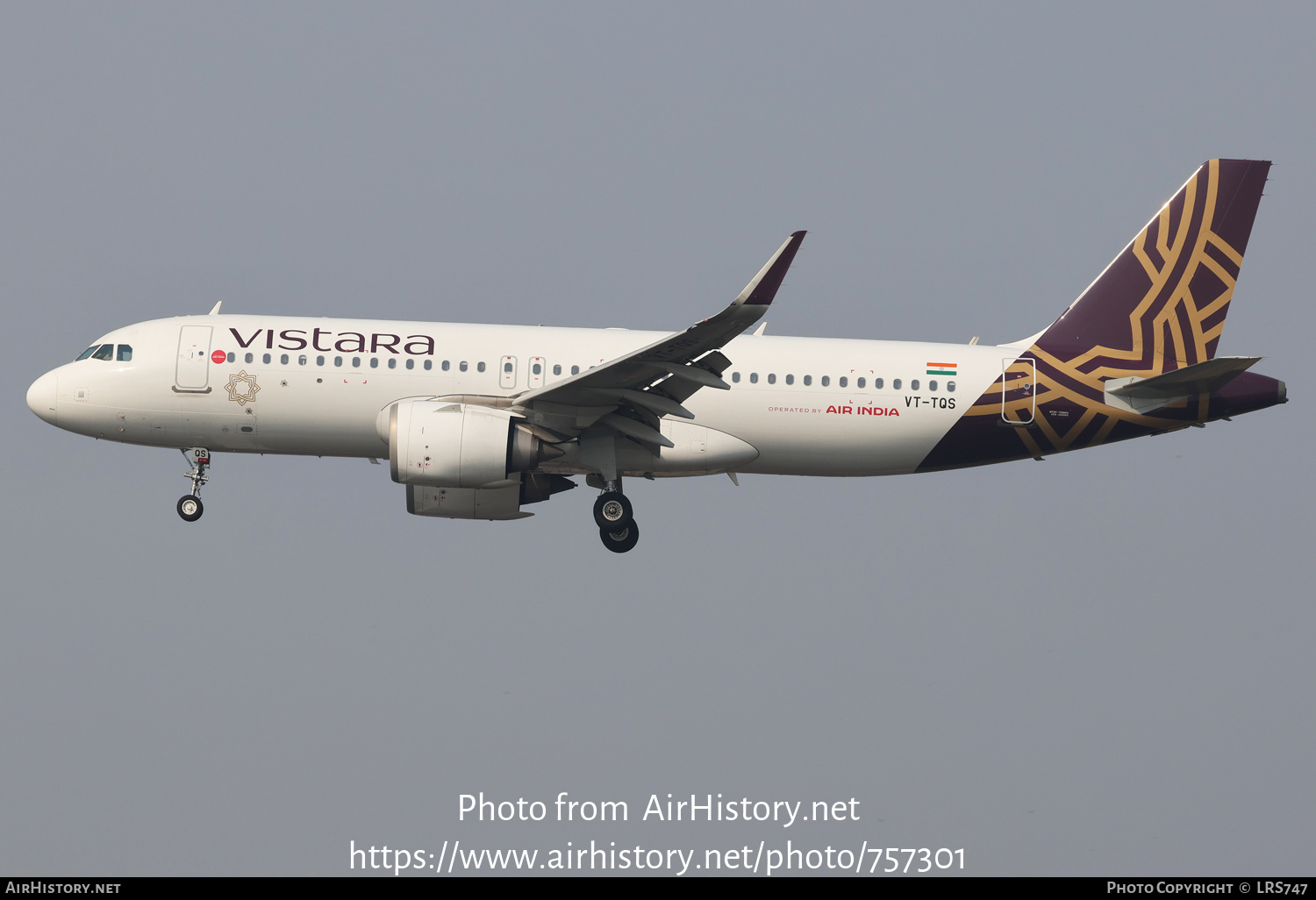 Aircraft Photo of VT-TQS | Airbus A320-251N | Vistara | AirHistory.net #757301