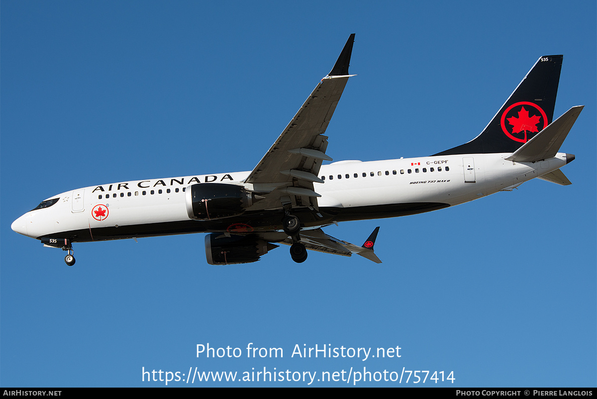 Aircraft Photo of C-GEPF | Boeing 737-8 Max 8 | Air Canada | AirHistory.net #757414