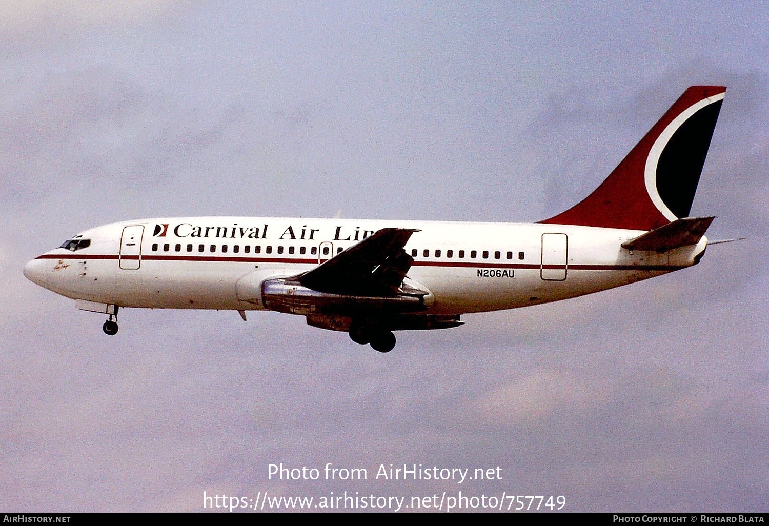 Aircraft Photo of N206AU | Boeing 737-201 | Carnival Air Lines | AirHistory.net #757749