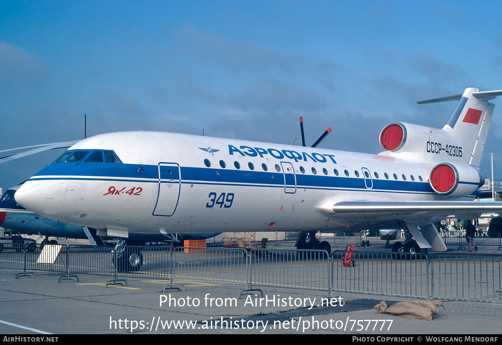 Aircraft Photo of CCCP-42306 | Yakovlev Yak-42 | Aeroflot | AirHistory.net #757777