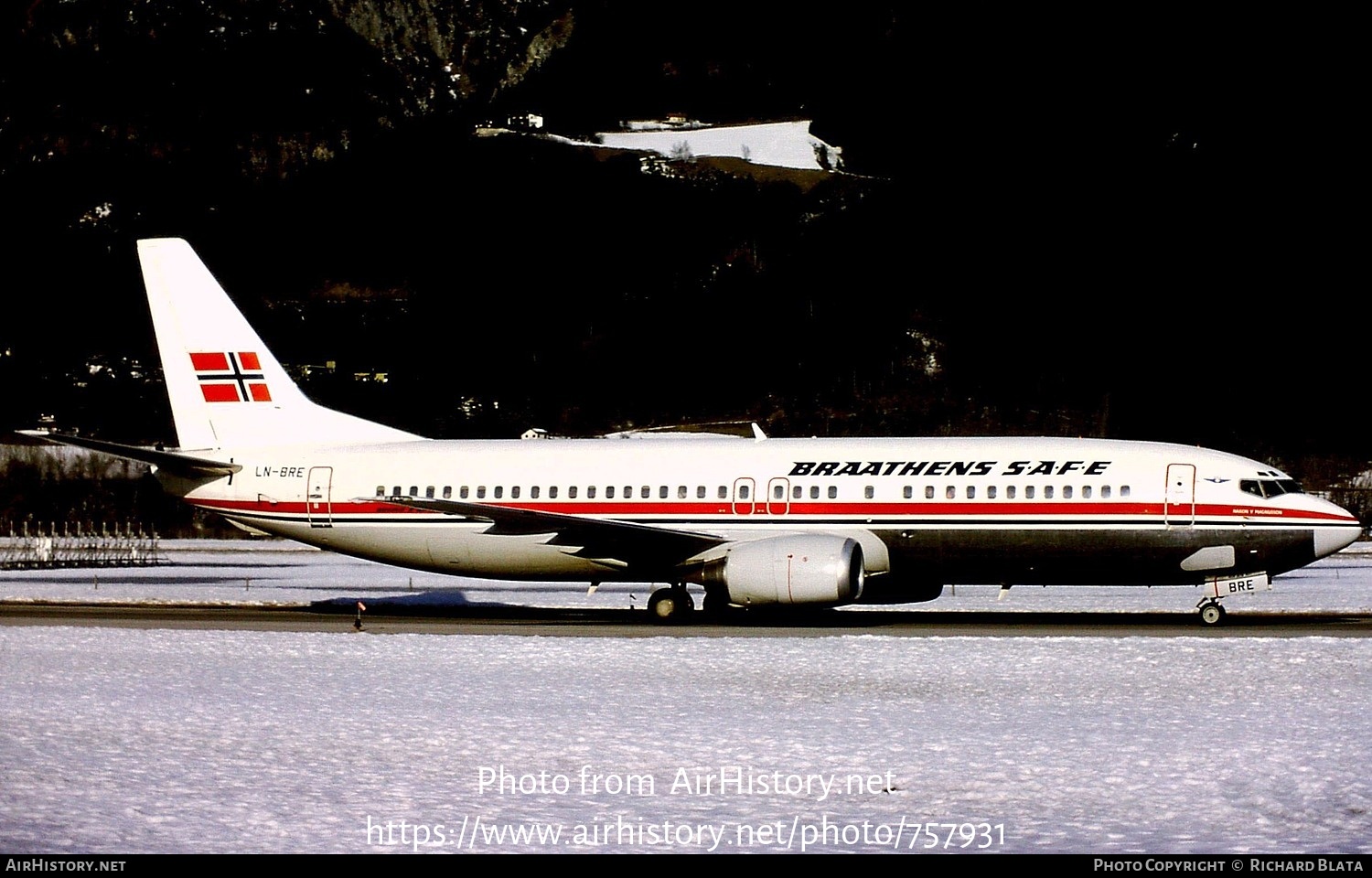 Aircraft Photo of LN-BRE | Boeing 737-405 | Braathens SAFE | AirHistory.net #757931