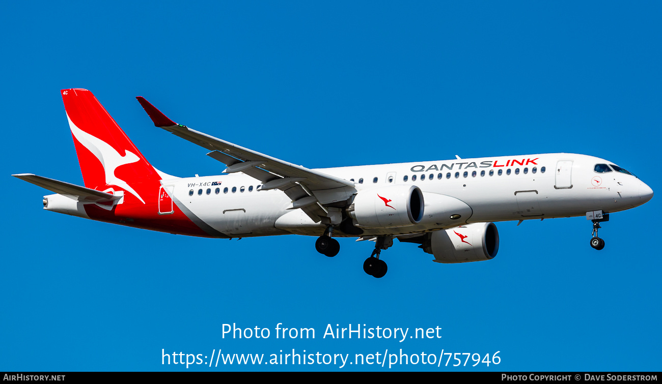 Aircraft Photo of VH-X4C | Airbus A220-300 (BD-500-1A11) | QantasLink | AirHistory.net #757946