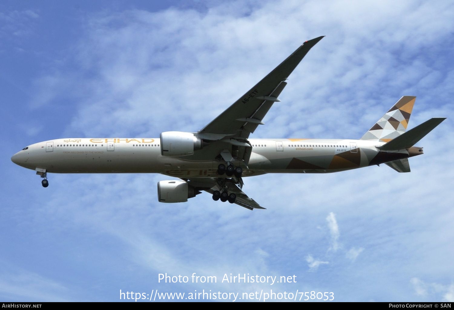 Aircraft Photo of A6-ETF | Boeing 777-3FX/ER | Etihad Airways | AirHistory.net #758053