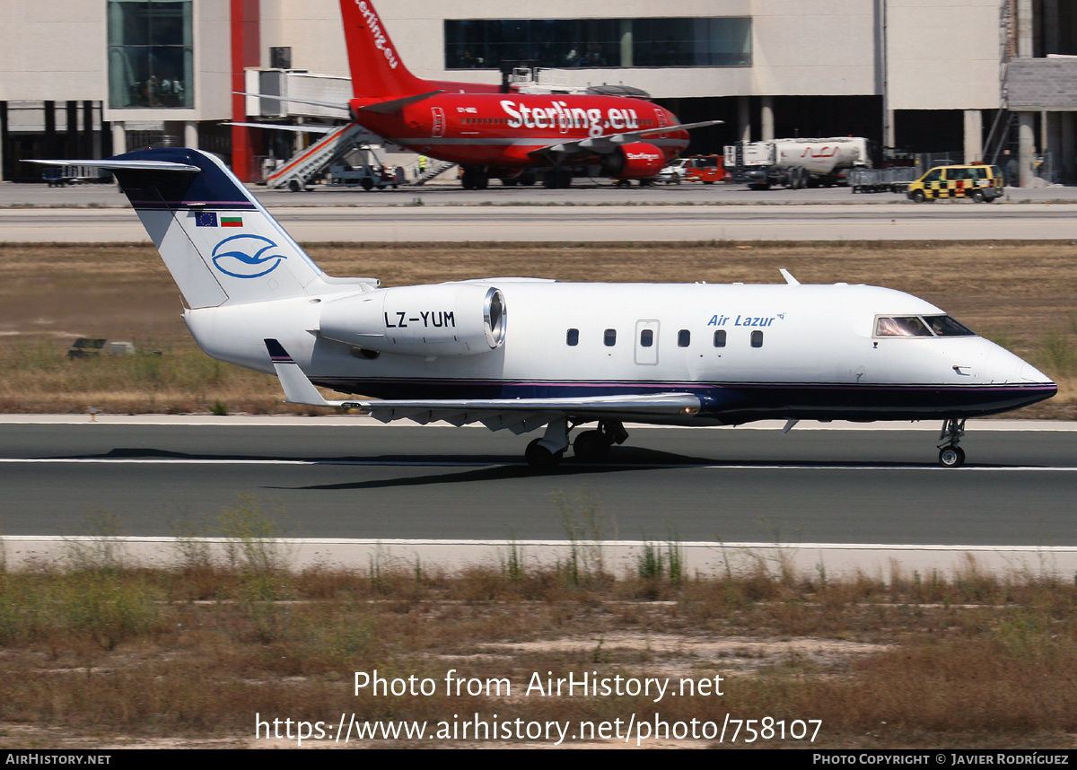 Aircraft Photo of LZ-YUM | Canadair Challenger 600S (CL-600-1A11) | Air Lazur | AirHistory.net #758107