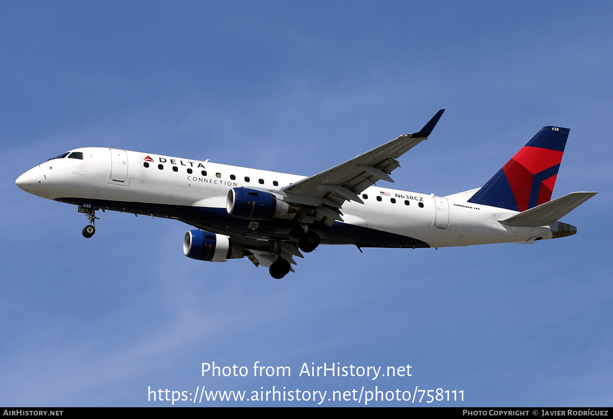 Aircraft Photo of N638CZ | Embraer 175LR (ERJ-170-200LR) | Delta Connection | AirHistory.net #758111