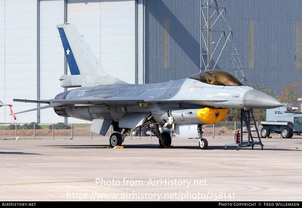 Aircraft Photo of 726 | General Dynamics F-16AM Fighting Falcon | Chile - Air Force | AirHistory.net #758141