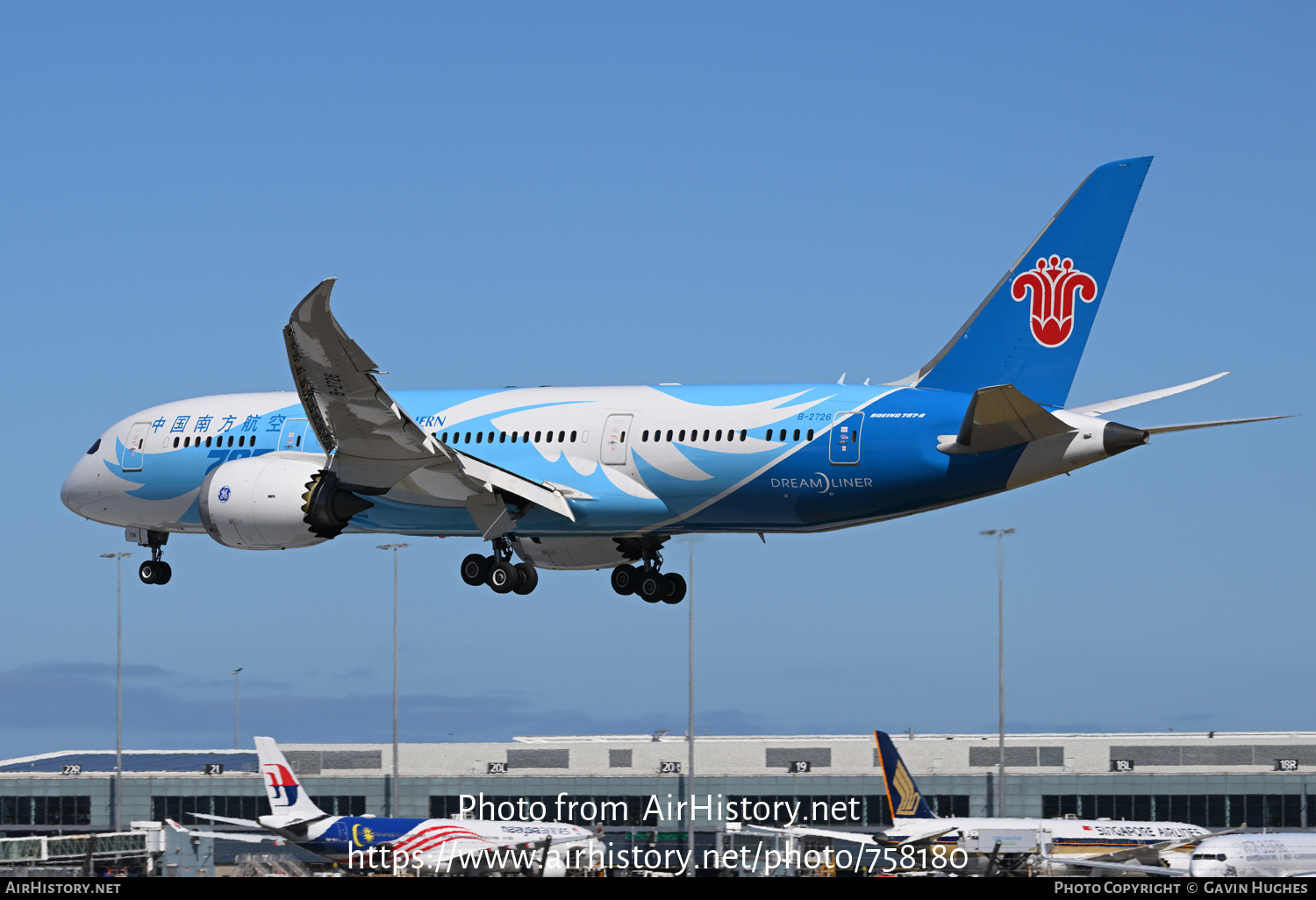 Aircraft Photo of B-2726 | Boeing 787-8 Dreamliner | China Southern Airlines | AirHistory.net #758180