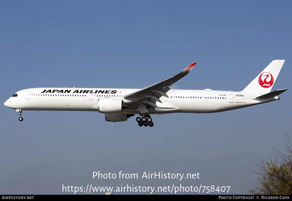 Aircraft Photo of JA03WJ | Airbus A350-1041 | Japan Airlines - JAL | AirHistory.net #758407