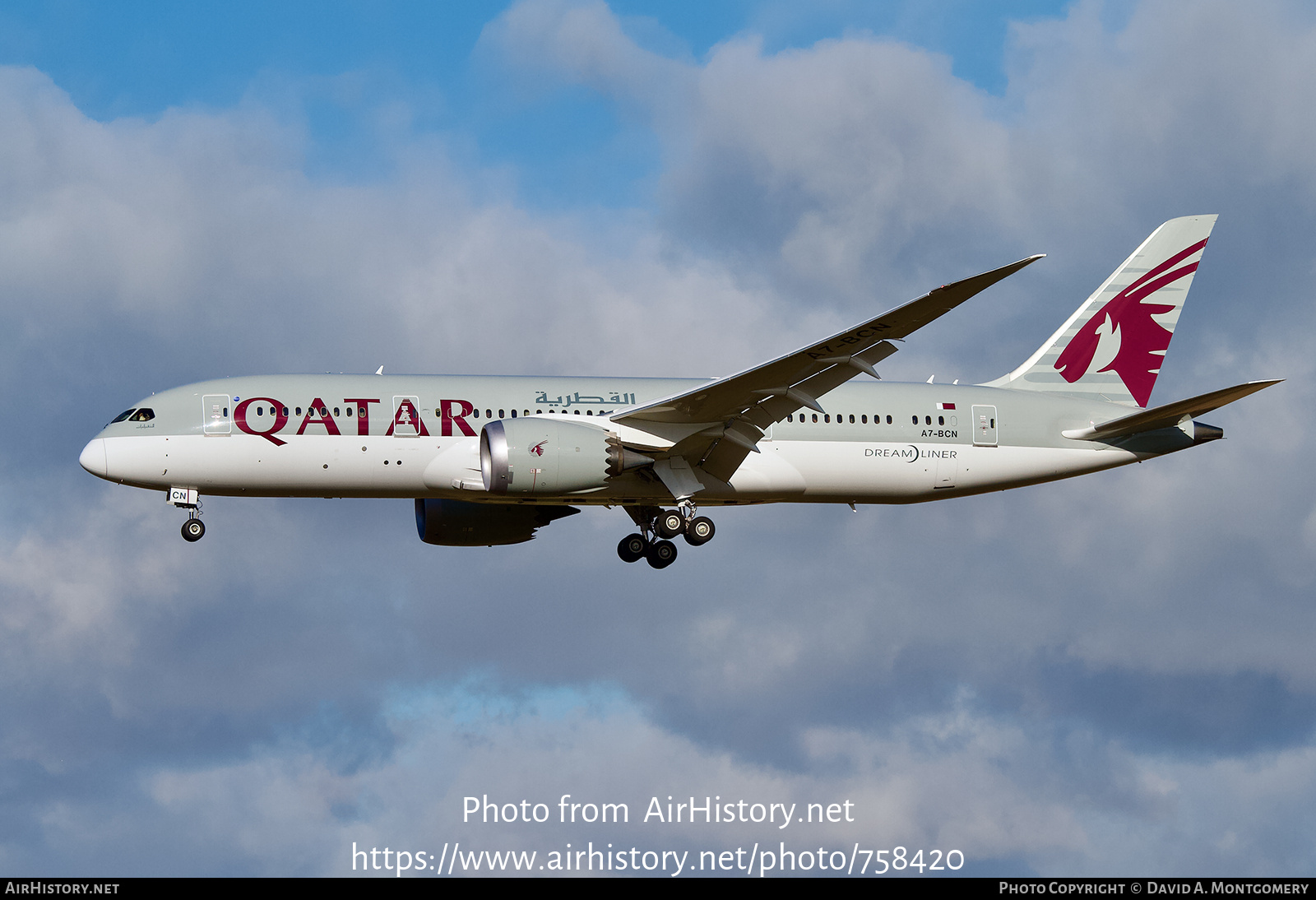 Aircraft Photo of A7-BCN | Boeing 787-8 Dreamliner | Qatar Airways | AirHistory.net #758420