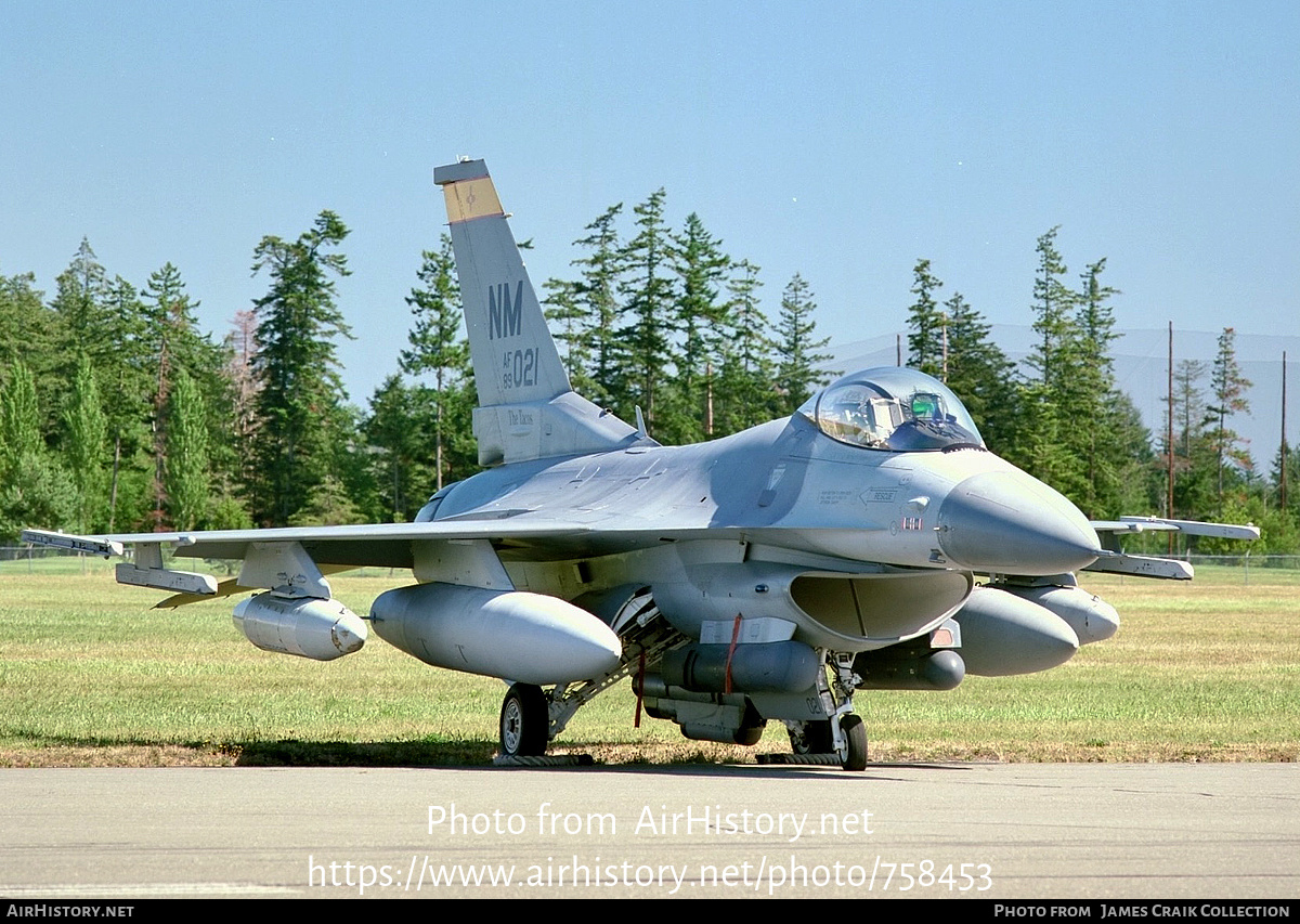 Aircraft Photo of 89-2021 / AF89-021 | General Dynamics F-16A(R) Fighting Falcon | USA - Air Force | AirHistory.net #758453