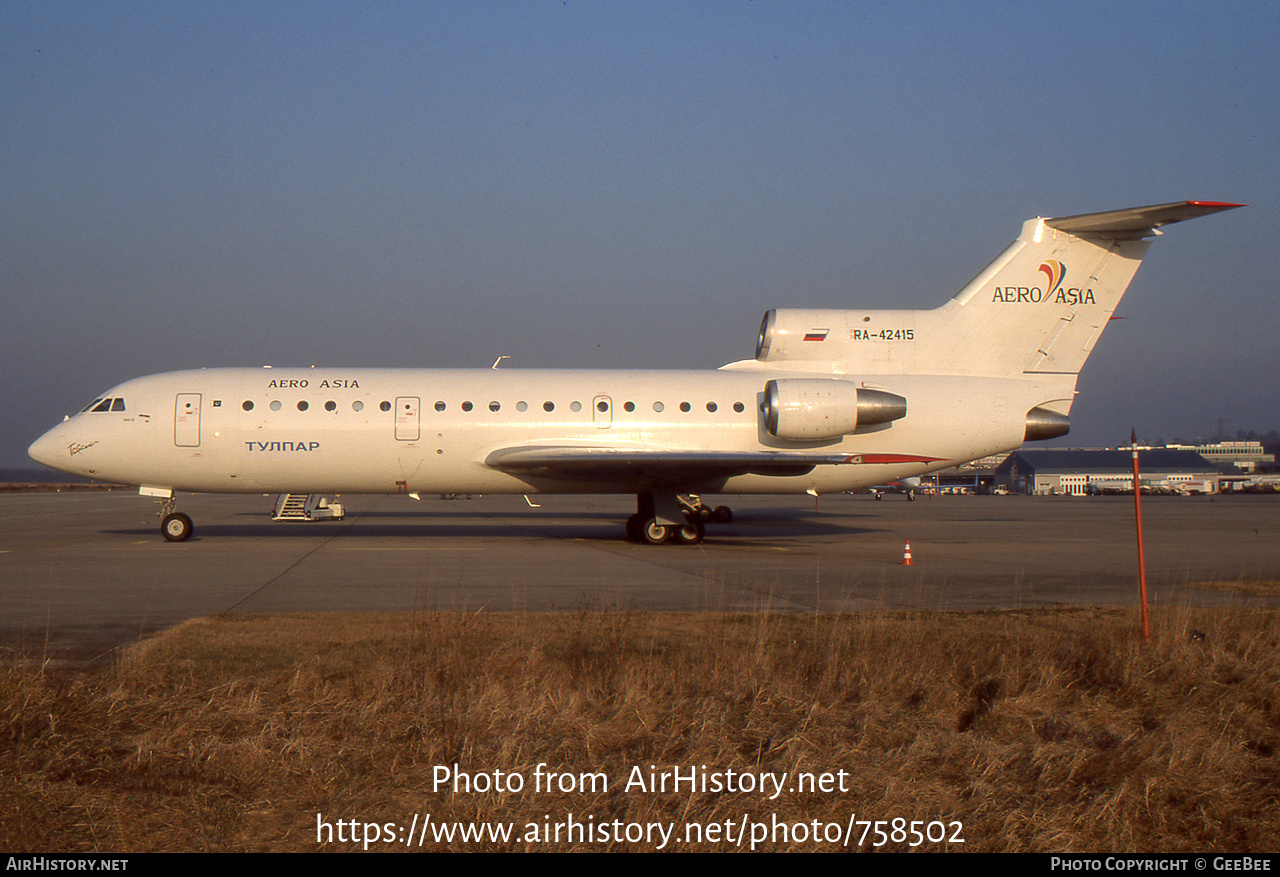 Aircraft Photo of RA-42415 | Yakovlev Yak-42D | Aero Asia | AirHistory.net #758502