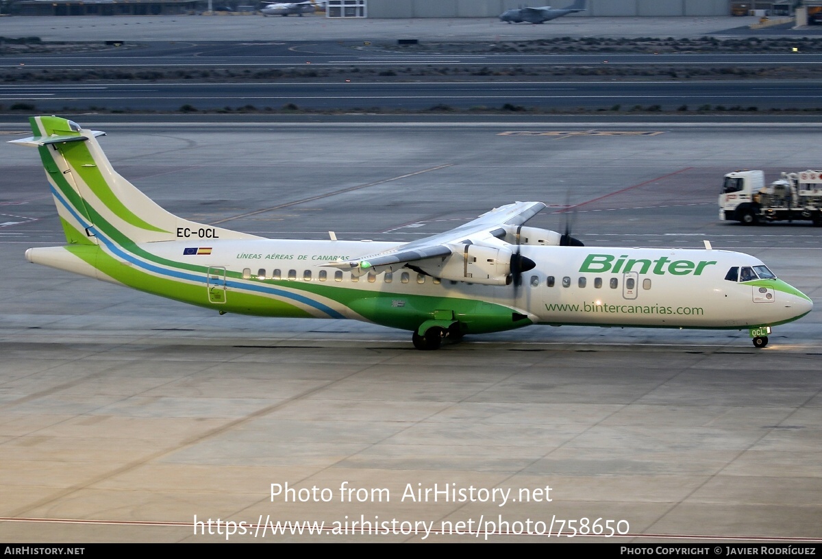 Aircraft Photo of EC-OCL | ATR ATR-72-600 (ATR-72-212A) | Binter Canarias | AirHistory.net #758650