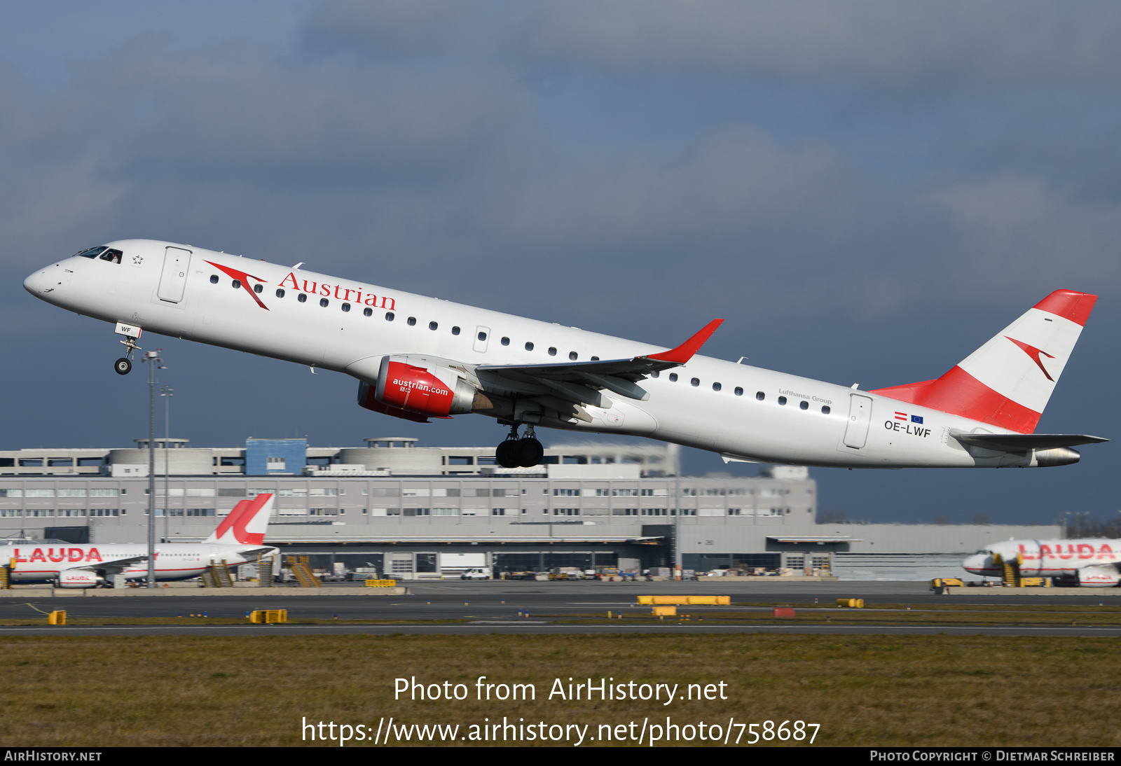 Aircraft Photo of OE-LWF | Embraer 195LR (ERJ-190-200LR) | Austrian Airlines | AirHistory.net #758687