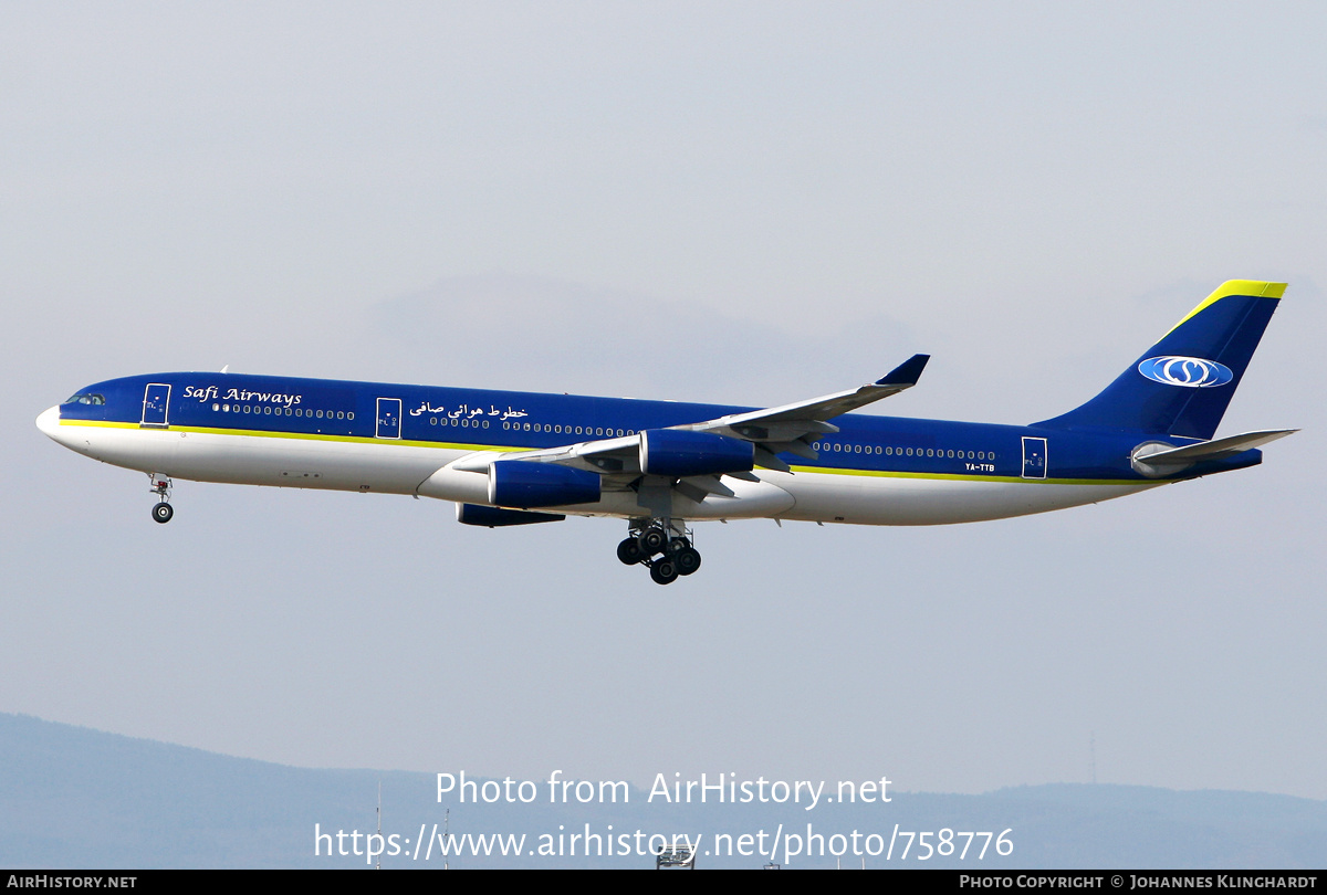 Aircraft Photo of YA-TTB | Airbus A340-311 | Safi Airways | AirHistory.net #758776