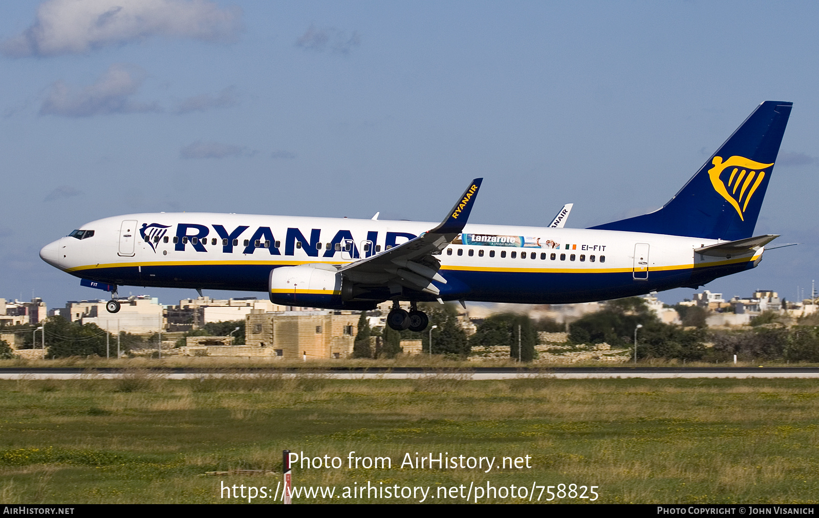 Aircraft Photo of EI-FIT | Boeing 737-8AS | Ryanair | AirHistory.net #758825