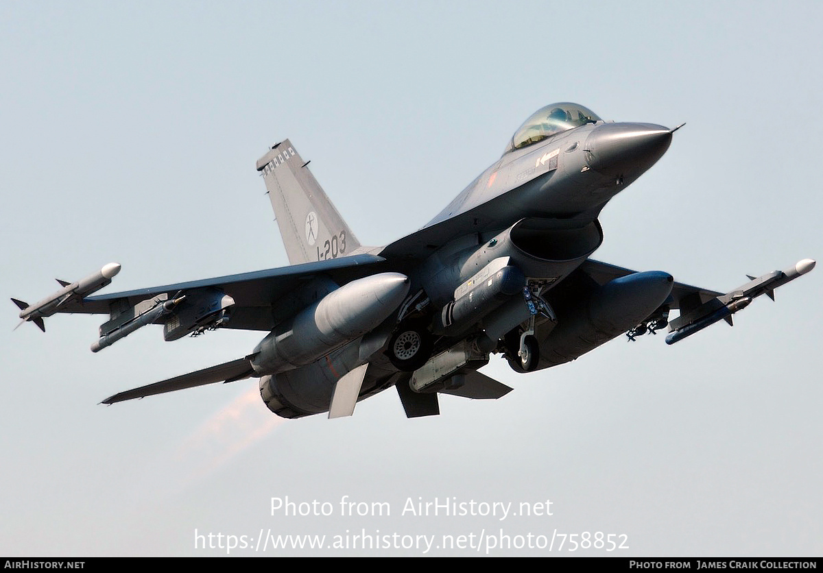 Aircraft Photo of J-203 | General Dynamics F-16AM Fighting Falcon | Netherlands - Air Force | AirHistory.net #758852