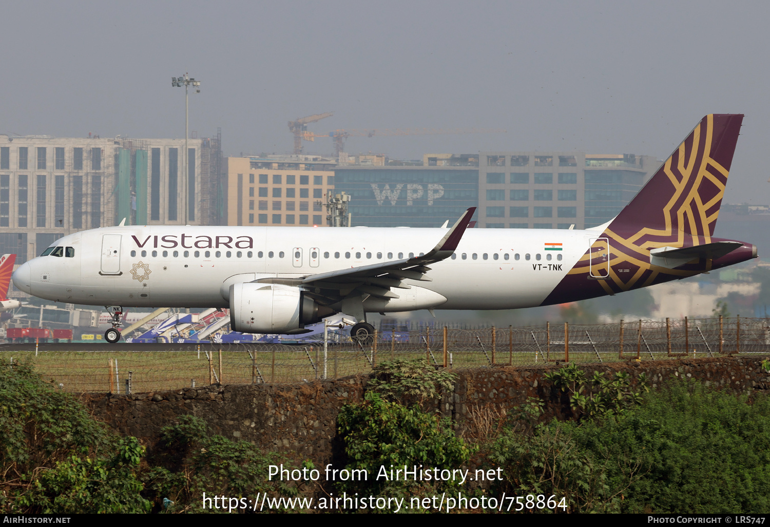 Aircraft Photo of VT-TNK | Airbus A320-251N | Vistara | AirHistory.net #758864